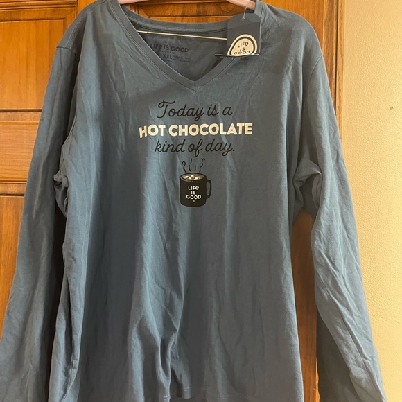 Life is Good Blue Long Sleeve Shirt, NWT - Picture 1 of 5